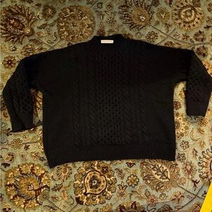 & Daughter Black Cable Knit Sweater